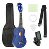 21 inch Ukelele Soprano 4 Strings Hawaiian Spruce Basswood Guitar Musical Instrument Set Kits+Tuner+String+Strap+Bag